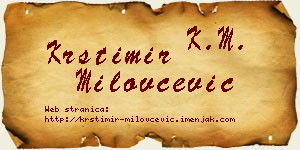 Krstimir Milovčević vizit kartica